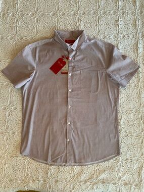 Bruno Milano Casual Stretch Dress Shirt Men's Modern Fit Size L, Lt Purple NEW